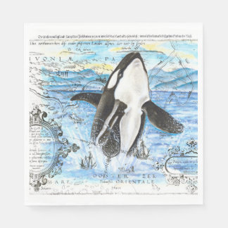 Servilleta De Papel Rompiendo el mapa antiguo de Orca