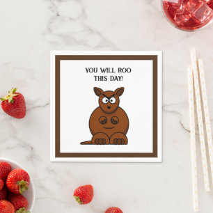 Servilleta De Papel Roo This Day, Funny Angry Kangaroo Personalizado