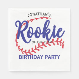 Servilleta De Papel Rookie of the Year 1st Bday Baseball