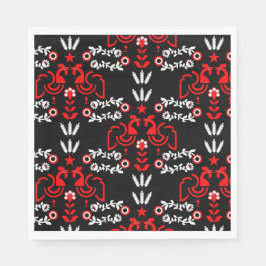 Servilleta De Papel Rooster Cockerel Scandinavian Folk Art