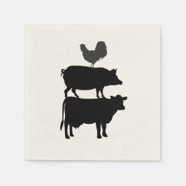 Servilleta De Papel Rooster Cow Barnyard Fiesta Papel Napkin