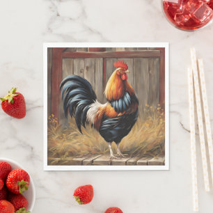 Servilleta De Papel Rooster de casa de campo - Majestuosa Napkin de pa