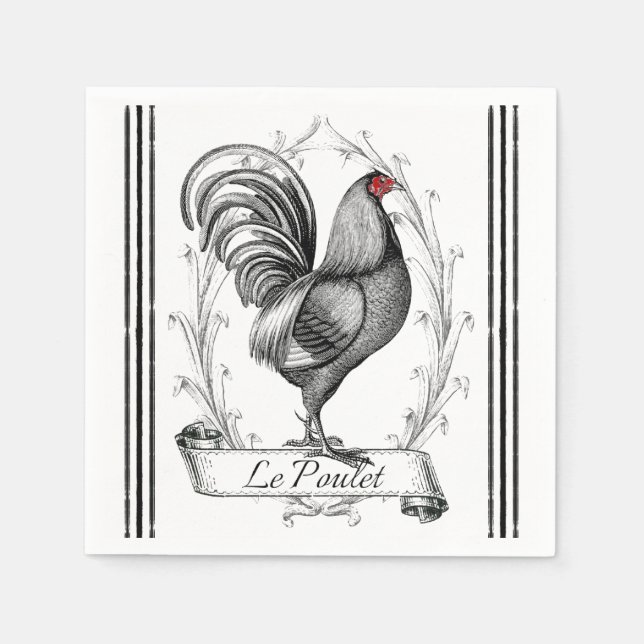 Servilleta De Papel Rooster francés Le Poulet (Anverso)