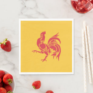 Servilleta De Papel Rooster Rojo (Bandera de Valonia)