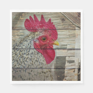 Servilleta De Papel Rooster Rustic Chicken Coop Barn Board