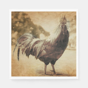 Servilleta De Papel Rooster Vintage Photo