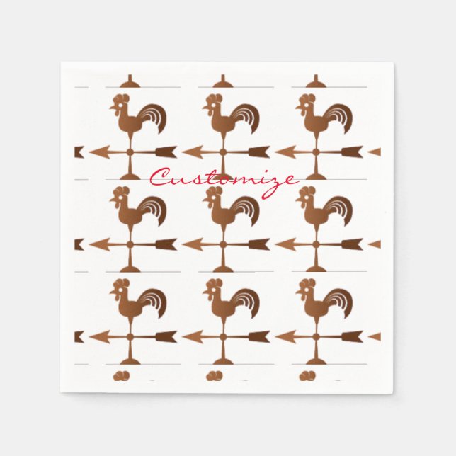 Servilleta De Papel Rooster Weathervane Thunder_Cove (Anverso)
