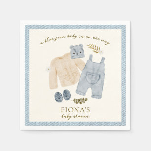 Servilleta De Papel Ropa azul Jean Baby Shower Denim Boy