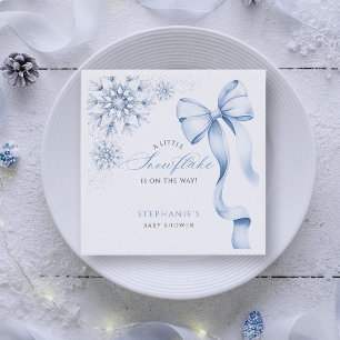 Servilleta De Papel Ropa Baby Shower de copo de nieve azul