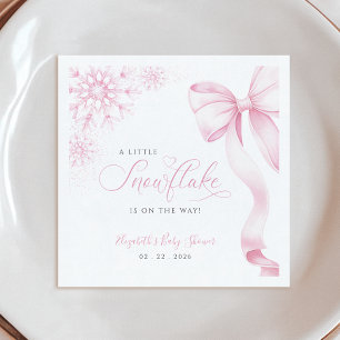 Servilleta De Papel Ropa Baby Shower de copo de nieve rosa