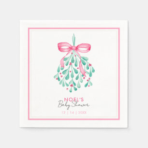 Servilleta De Papel Ropa Baby Shower de Mistletoe Rosa para Chicas