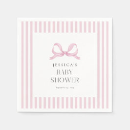 Servilleta De Papel Ropa Baby Shower preppy de rayas rosadas