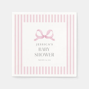 Servilleta De Papel Ropa Baby Shower preppy de rayas rosadas
