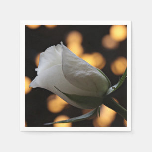 Servilleta De Papel Ropa blanca de rosas y luces