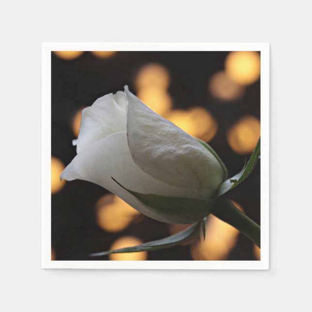 Servilleta De Papel Ropa blanca de rosas y luces (Anverso)