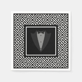 Servilleta De Papel Ropa boda de esmoquín blanco y negro