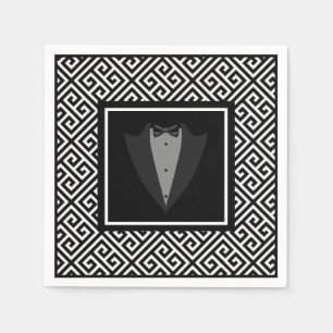 Servilleta De Papel Ropa boda de esmoquín blanco y negro