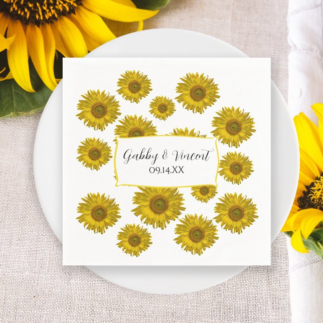 Servilleta De Papel Ropa Boda de girasoles amarillos dispersos (Subido por el creador)