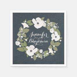 Servilleta De Papel Ropa boda de guirnaldas florales de época románica