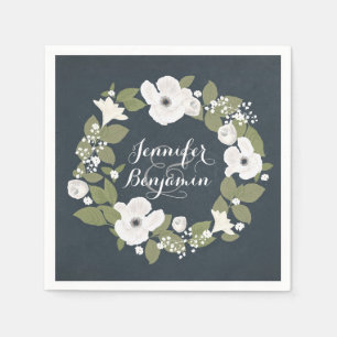Servilleta De Papel Ropa boda de guirnaldas florales de época románica
