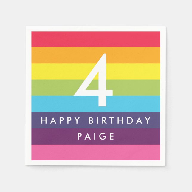 Servilleta De Papel Ropa de arcoiris con toallas personalizadas (Anverso)