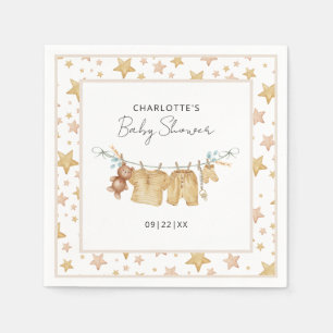 Servilleta De Papel Ropa de Baby Shower de Brown Boho