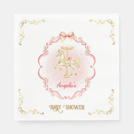 Servilleta De Papel Ropa de Baby Shower de color rosa y dorado