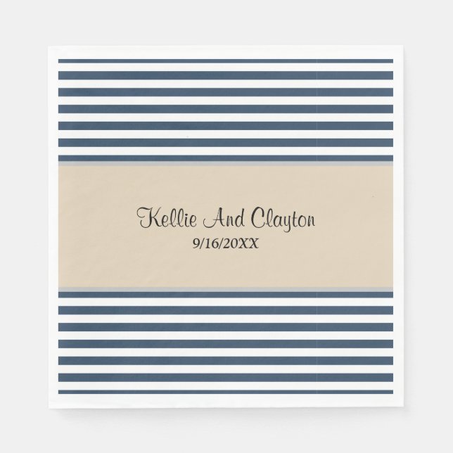 Servilleta De Papel Ropa de bandas azules clásicas (Anverso)