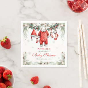 Servilleta De Papel Ropa de bebé para ducha de Santa Claus alegre