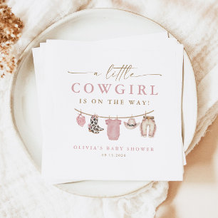 Servilleta De Papel Ropa de bebé rosa bebé Little Cowgirl Baby Shower
