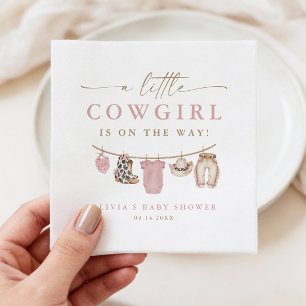 Servilleta De Papel Ropa de bebé rosa bebé Little Cowgirl Baby Shower