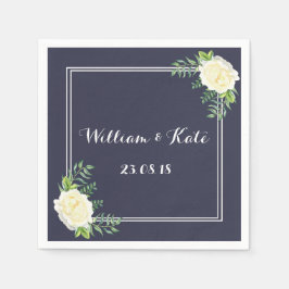 Servilleta De Papel Ropa de boda de Rosa de marfil azul marino