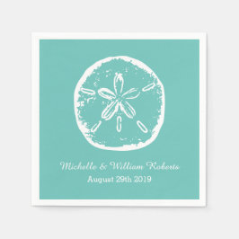 Servilleta De Papel Ropa de bodas azul turquesa Sand Dólar