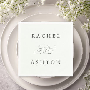 Servilleta De Papel Ropa de bodas elegante simple verde pálido