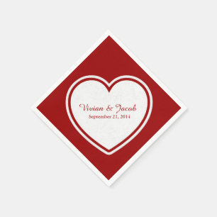 Servilleta De Papel Ropa de bodas personalizada roja y blanca