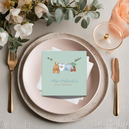 Servilleta De Papel Ropa de boho hilo verde pastel Papel Napkin