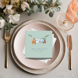 Servilleta De Papel Ropa de boho hilo verde pastel Papel Napkin