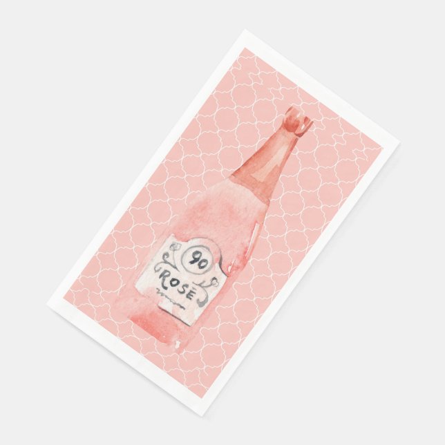 Servilleta De Papel Ropa de botella Rosé rosa (Esquina)