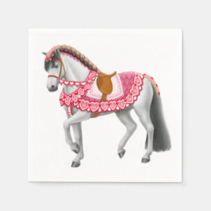Servilleta De Papel Ropa de caballo Carrusel rosado
