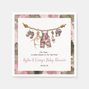 Servilleta De Papel Ropa de Caza con Camuflaje Rosa para Baby Shower d