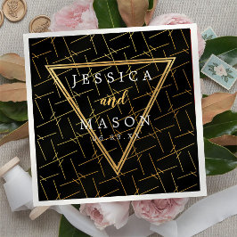 Servilleta De Papel Ropa de cóctel Boda de Moda moderna Gold