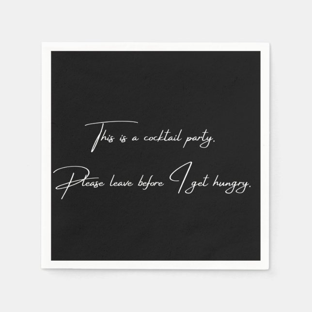 Servilleta De Papel Ropa de cóctel fiesta negro divertido (Anverso)