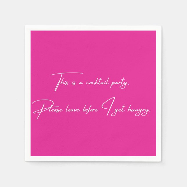 Servilleta De Papel Ropa de cóctel fiesta rosa divertido (Anverso)
