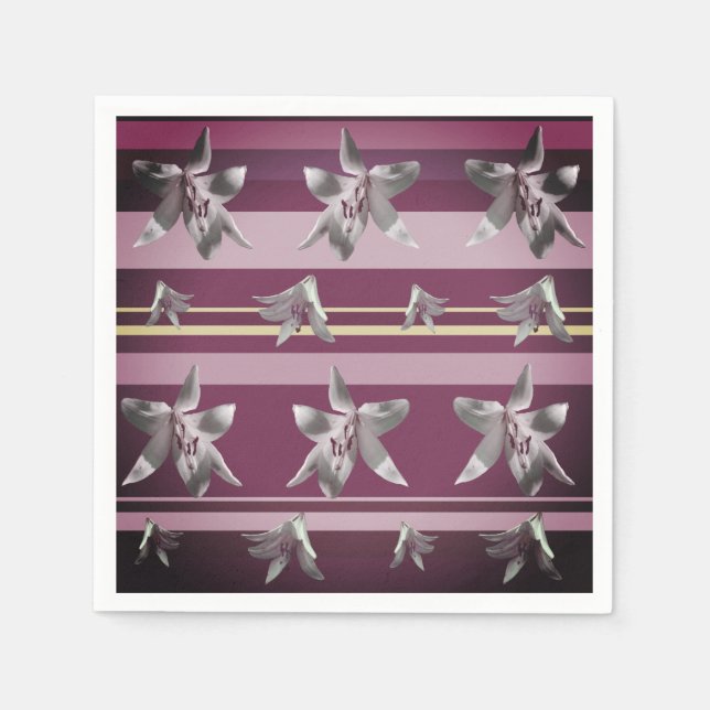 Servilleta De Papel Ropa de cóctel rosa y flor (Anverso)