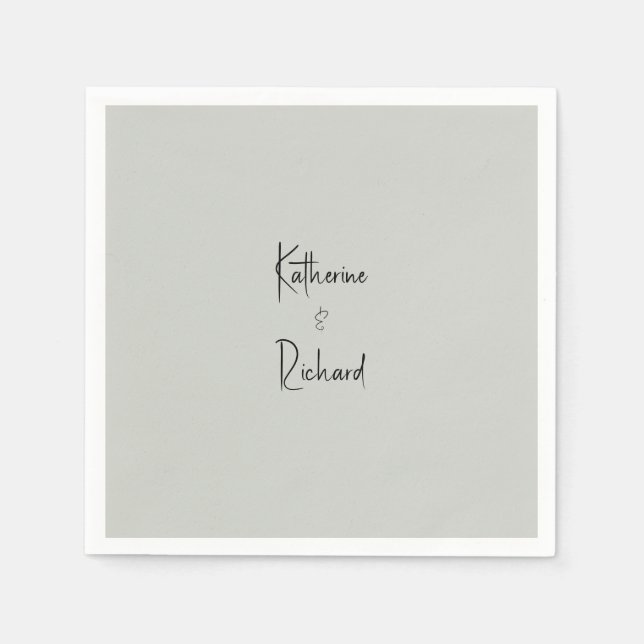 Servilleta De Papel Ropa de cócteles de la boda personalizada Sage sim (Anverso)