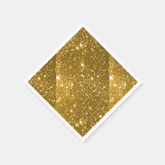 Servilleta De Papel Ropa de cócteles estándar Gold Sparkle (Borde)