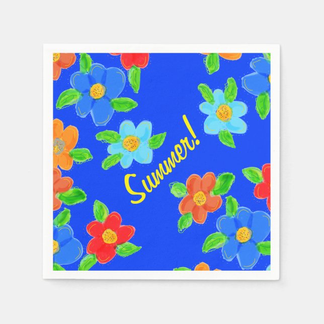 Servilleta De Papel Ropa de cócteles florales de verano (Anverso)