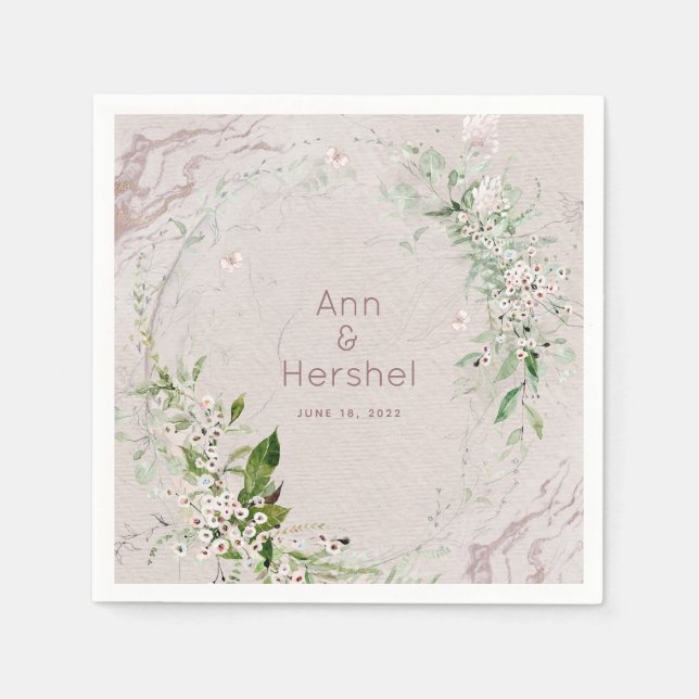 Servilleta De Papel Ropa de cócteles para Bodas Whisper y Rubor 2 (Anverso)