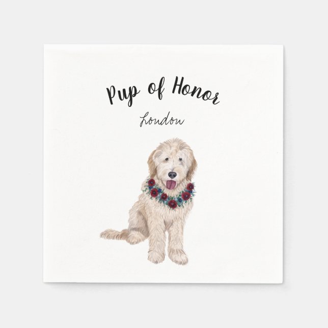 Servilleta De Papel Ropa de cócteles para perros Golden Doodle (Anverso)