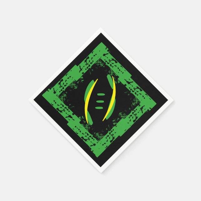 Servilleta De Papel Ropa de cócteles verde/amarillo/negro (Borde)